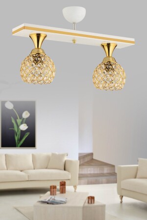 Cansu 2 Li White Gold Crystal Ball Case Luxury Modern Lighting 2015 - KUZEY AYDINLATMA