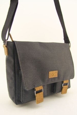Canvas Black Waterproof Postman Business School Briefcase Laptop Bag (WITH HANDBAG GIFT) - Hnb