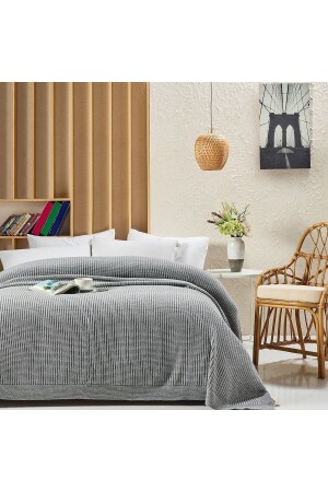 Cap2101 Knitted Blanket Gray Single Beige CAP2101 GRI-M41-R9 - Betires Home