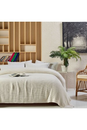 Cap2101 Knitted Blanket Stone Double Beige CAP2101 STONE-M42-R9 - Betires Home