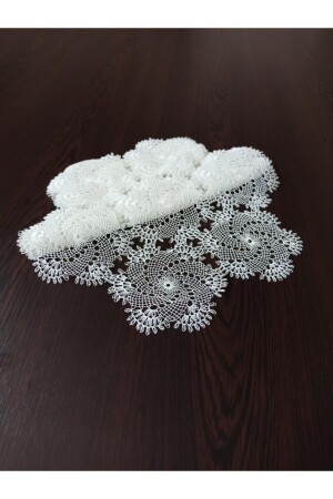 Çapa Handcrafted Lace Needle Lace Made with Rope 6 Pieces Çapa Bedroom Set 27 Cm-cream Wheel Model 6-PIECE-ÇAPA001 - Anchor