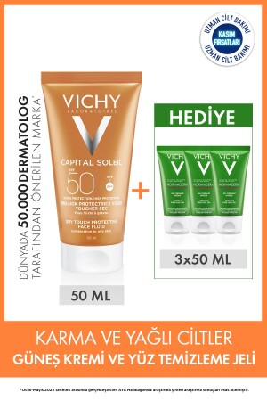 Capital Soleil Sun Protection and Facial Cleansing Set for Combination and Oily Skin - Vichy