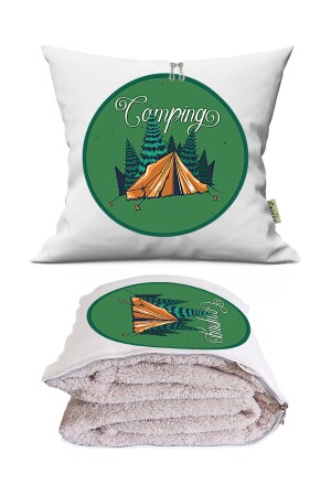 Capming Patterned Decorative Pillow Throw Pillow Optional Blanket 2 In 1 BCİBAT167 - Caisya Home