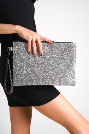 Capone Beaded Paris 221 Silver Women's Clutch Bag 356-Z003-ETİ-221-001 - Capone Outfitters