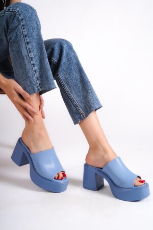 Capone Platform Kot Mavi Kadın Terlik 530-043-CİL-01-00001 - Capone Outfitters
