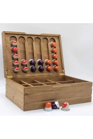 Capsule Coffee Stand Nespresso & Jacobs Compatible Capsule Coffee and Tea Bag Box Wooden Coffee Box CVZKS58 - KOYMENWOODS