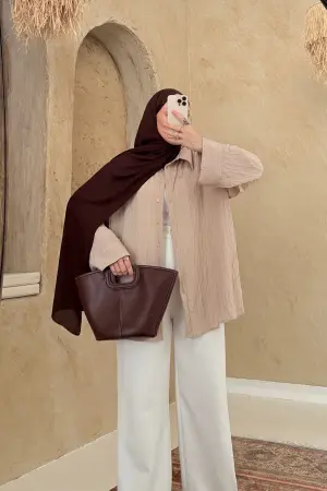Capsule Strukturiertes Hemd Beige - Nuuwears