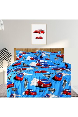 Car Pattern Duvet Cover Set Single Cotton Car Pattern Kids Duvet Cover Set for Boys HBCV00003FKZCV-EG - EVGARAJ