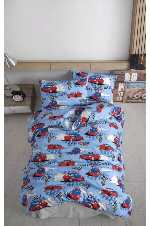 Car Patterned Single Duvet Cover Set SmgCntr57 - mihriban