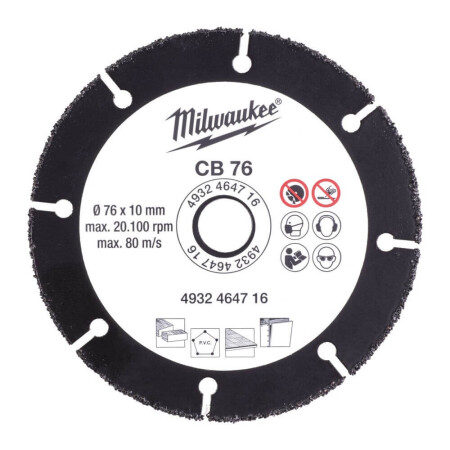 Carbide disc MILWAUKEE CB 76 76x10mm - Milwaukee Accessories