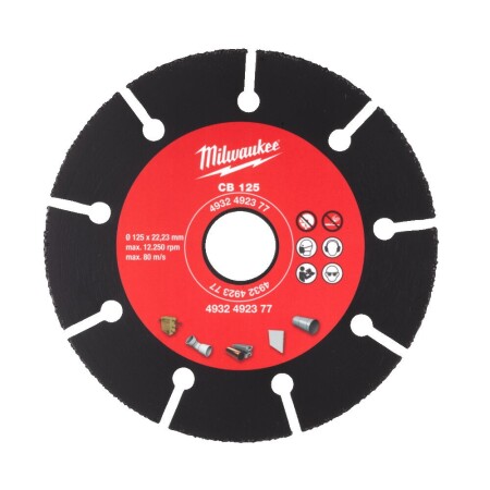 Carbide disc MILWAUKEE CB125 125x22.23mm - Milwaukee Accessories