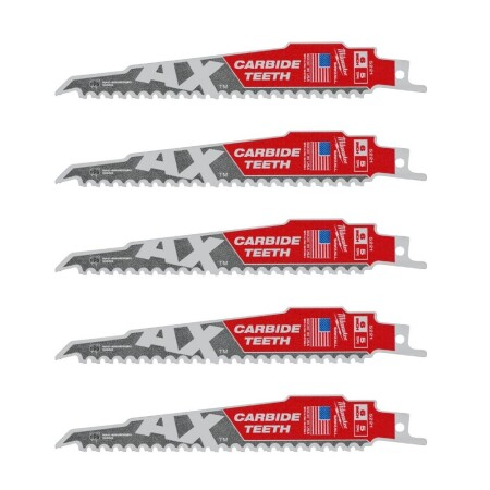 Carbide-toothed saw blades MILWAUKEE TCT AX 150mm 5tpi, 5pcs. - Milwaukee Accessories