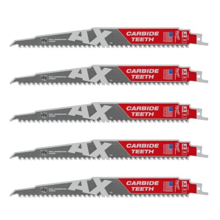 Carbide-toothed saw blades MILWAUKEE TCT AX 230mm 5tpi, 5pcs. - Milwaukee Accessories