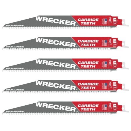 Carbide-toothed saw blades MILWAUKEE Wrecker 230mm 6tpi, 5pcs. - Milwaukee Accessories