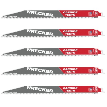 Carbide-toothed saw blades MILWAUKEE Wrecker 300mm 6tpi, 5pcs. - Milwaukee Accessories