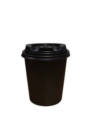 Cardboard Paper Cup 8oz 230ml Extra Thick Black With Lid 50 Pieces boordo68461555151 - Miopack