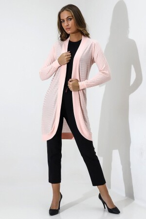 سلمون إيطالي راجلان المقبض المفتوحة الأمامية القميص البيضاوي الطويل القمص الحزام الحجاب Cardigan & Kaftan - Şiir
