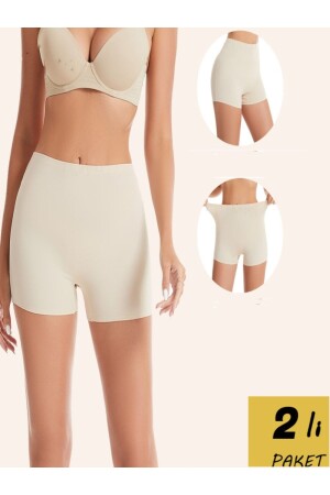 Carigna Model 2 Pack Seamless Laser Cut Sports Corset Boxer, No Marks, Skin Color - Mistirik