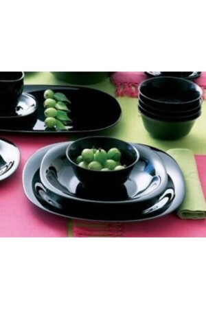 Carine Black 6 Piece Dinner Set for 2 People. MADAME LUDA FRANCE. - Luminarc