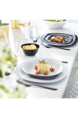 Carine Tempered 12 Piece Dinner Set. white 6 pieces 27 cm. Service And White 6 Pieces 21 Cm. a dinner plate. MADAME LUDA HOME COLLECTION - Luminarc