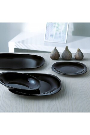 Carine Tempered Black 12-teiliges Tafelservice für 4 Personen. MADAME LUDA GESCHENKSET FÜR 4 PERSONEN. - Luminarc