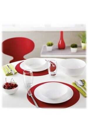 Carine Zelie White 18 Piece Dinner Set for 6 People. MADAME LUDA HOME COLLECTION - Luminarc