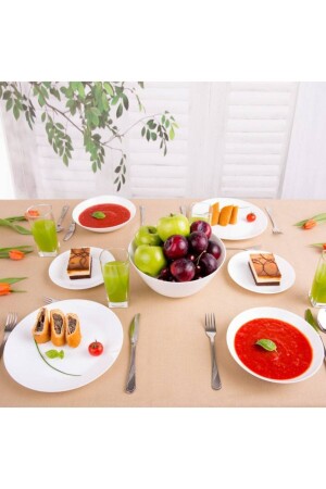Carine Zelie White 24 Piece Dinner Set for 6 People. MADAME LUDA HOME COLLECTION - Luminarc