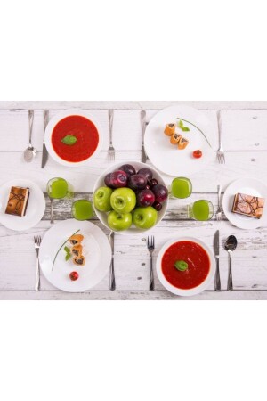 Carine Zelie White 8 Piece Dinner Set for 2 People. Made in France. - Luminarc