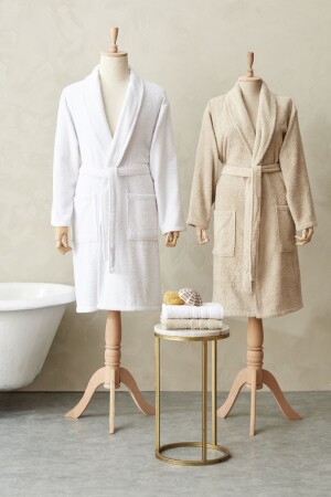 Carli Beige Offwhite 100% Cotton Family Bathroom Set - Karaca Home