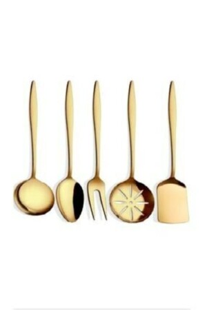Carmen Matte Gold Titanium Serving Set 5 Pieces CMDSSÇ03 - BRONDOFF