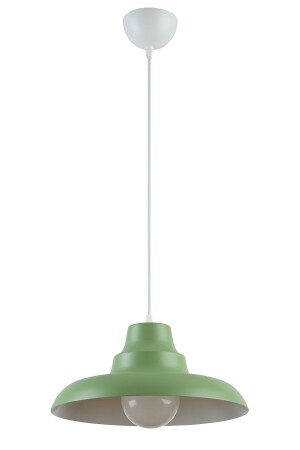Carmen Special Design (DIATER 30 CM) Modern Living Room - Kitchen - Cafe Green Inside White Single Pendant Lamp Chandelier CRMN99 - Modavize
