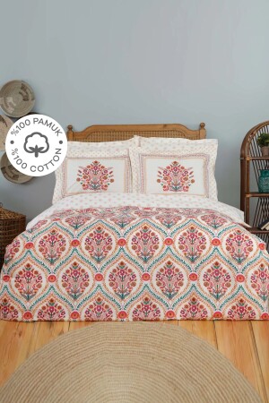 Carmenta Tile 100% Cotton Double Duvet Cover Set 200. 20. 01. 0171 - Karaca Home