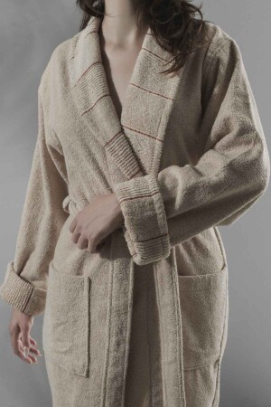 Carmine Robe Dust - Extra Soft, Modern and Special Design 100% Cotton Unisex Drool Bathrobe BO00015 - COTTONMANIA