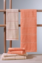 Carmine Set Desert - Ekstra Yumusak, Modern %100 Pamuk 50x90 - 70x140cm. Banyo Havlu Seti H00006 - COTTONMANIA