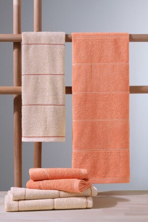 Carmine Set Desert - Extra Soft, Modern 100% Cotton 50x90 - 70x140cm. Bath Towel Set H00006 - COTTONMANIA