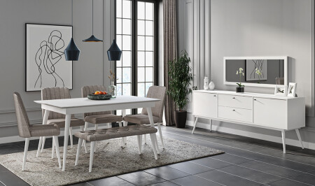 Carmine White Dining Room - Cadde Yıldız