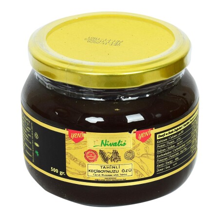Carob Extract Carob Extract with Tahini Cold Press Glass Jar 500 Gr - Nivalis