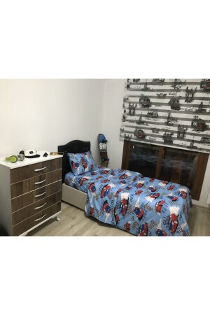 Carriage Cotton Single Children's Room Duvet Cover Set (WITH RUBBER SHEET) 1SNR1ARB - SNR HOME COLLECTION