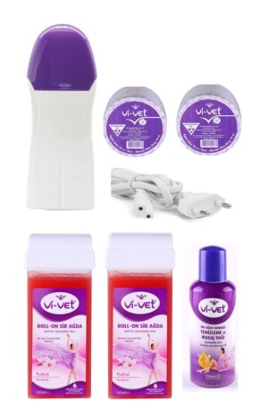 Cartridge Roll-on Sensitive Skin Powder Waxing Machine 2 Pieces of 10 m Wax Cloth Cleaning Oil Waxing Set - Vi Vet