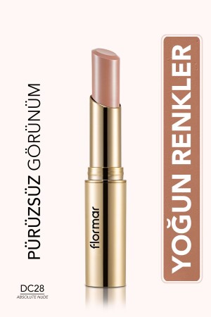 Cashmere Textured Semi-Matte Stick Lipstick (Light Nude) – Deluxe Cashmere Lipstick Stylo – DC28 – 8690604185306 - Flormar