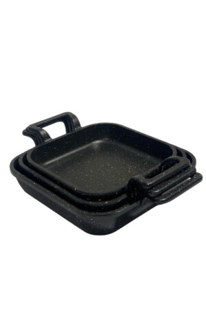 Cast Granite Coated Square Bowl Set of 3 (18-20-22) Cm - Eda