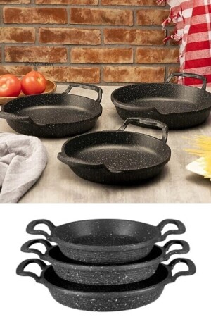 Cast Granite Pan Set 22cm-20cm-18cm 2. 5 Mm Thickness TYC00670664354 - Yıldız çelik