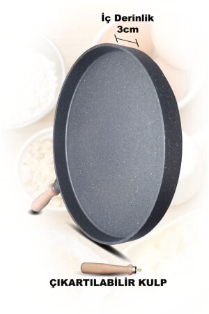 Cast Granite Pancake Pan 36cm Gray (3cm Depth) Drngrmtfkc1001 - MUTFAKÇA