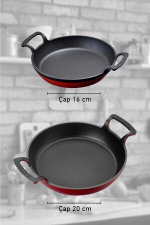 Cast Iron Pan with Round Handle 16-20 cm 361Xseri 341SET276 - Lava