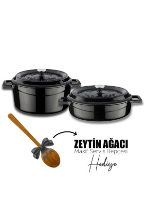 Cast Iron Round Deep And Shallow 5 Piece Cookware Set LV Y TSC K2 SET - Lava