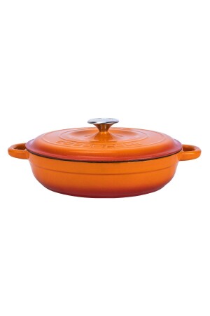 Cast Iron Round Multi-Purpose Flat Pot New Heritage Series Diameter (Ø)28cm. LV Y ST3 28 YK3 - Lava