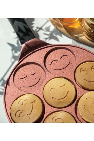 Cast Iron Smile Crepe Pancake Pan Rosegold 27cm AND456 - Nehir