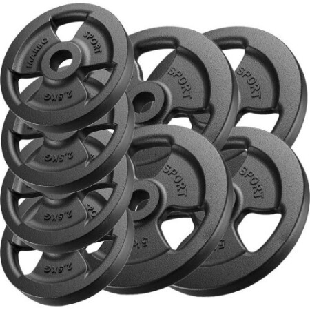Cast iron weight set Marbo, 30kg / 4x5kg + 4x2.5kg - Marbo Sport