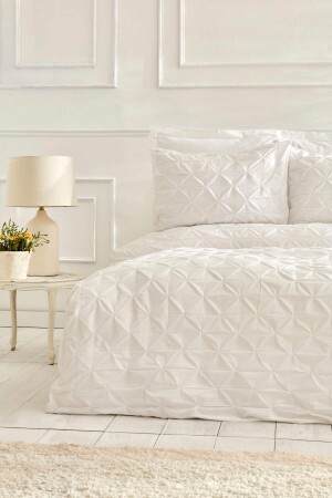 Castello 100% Cotton Double Punto Duvet Cover Set White 200. 22. 01. 0113 - Karaca Home