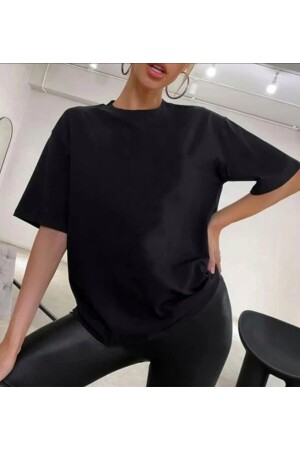 Casualstyle Unisex Cotton Black Crew Neck Oversize Tshirt - Blackbonds
